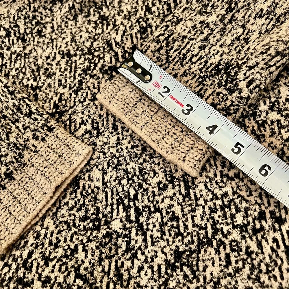 Rachel Zoe Quarter Zip Small Collared Sweater Tan Black - Picture 11 of 13